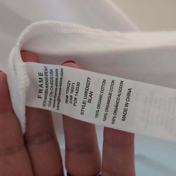 Frame x Revolve fitted flare organic cotton white high low minimalist Maxi Dress - Picture 7 of 10